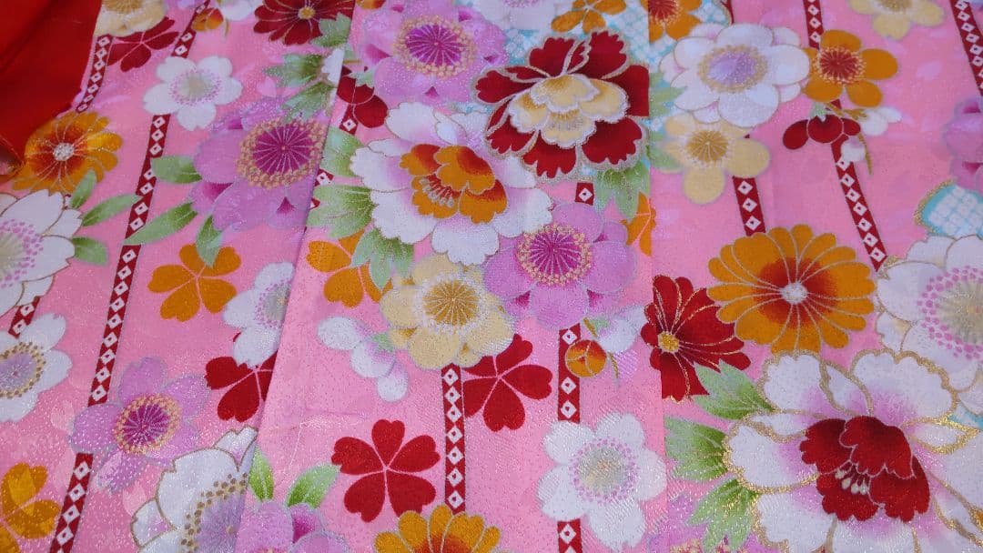 7歳女の子向けお着物セット　ピンク