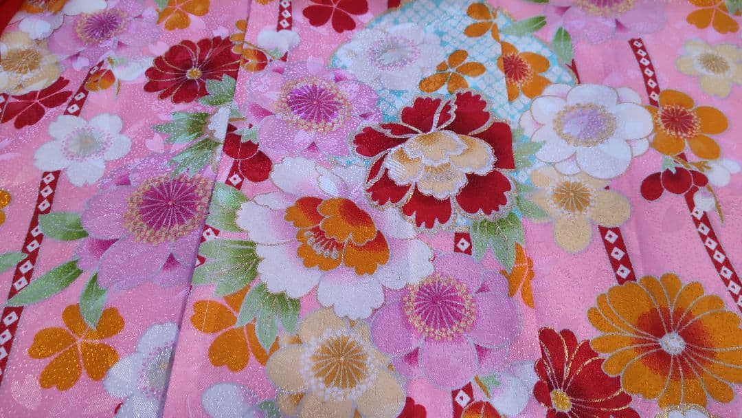 7歳女の子向けお着物セット　ピンク