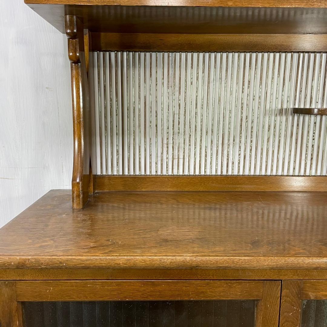 ヴィンテージ カップボード モールガラス 食器棚 収納 飾り棚 ビンテージ