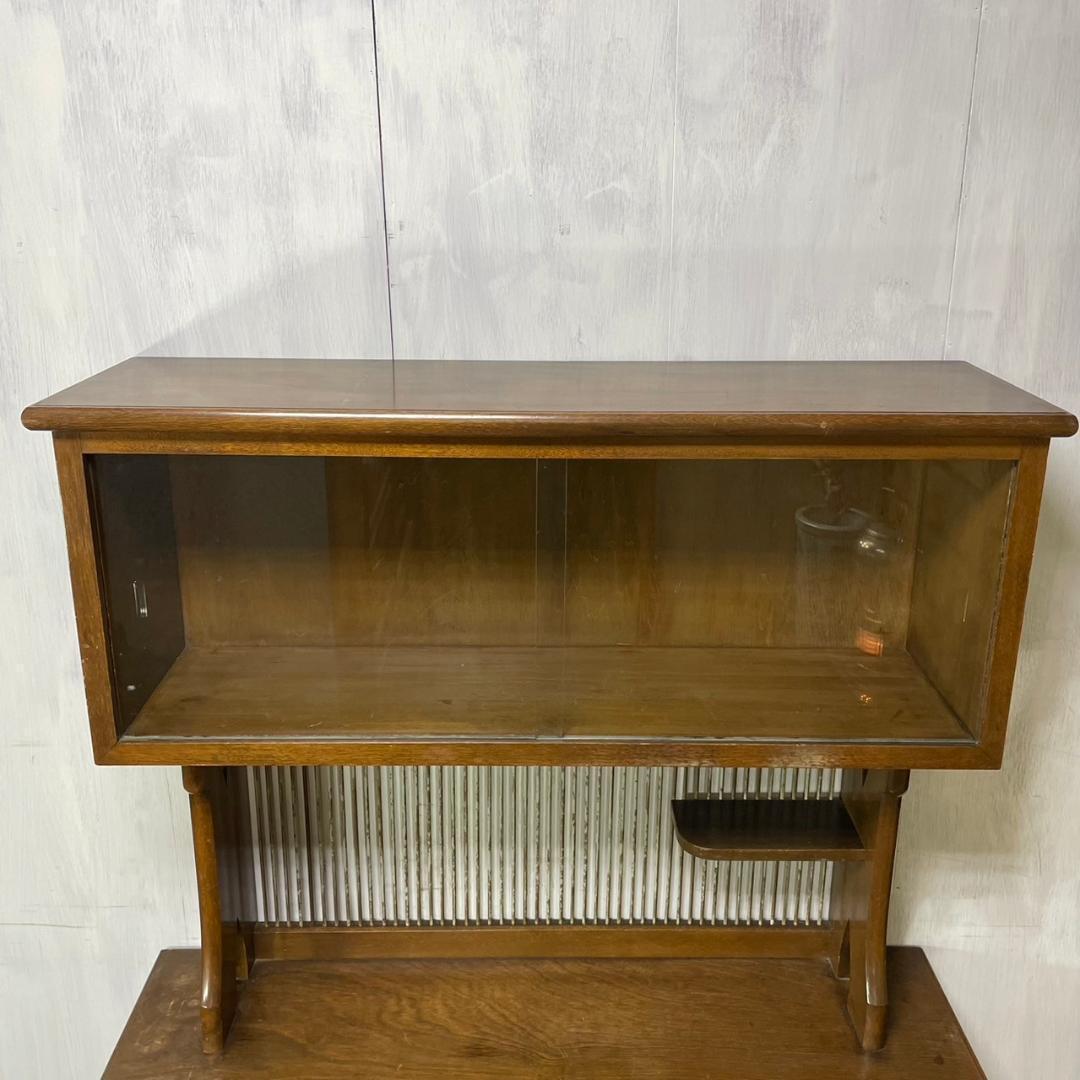 ヴィンテージ カップボード モールガラス 食器棚 収納 飾り棚 ビンテージ