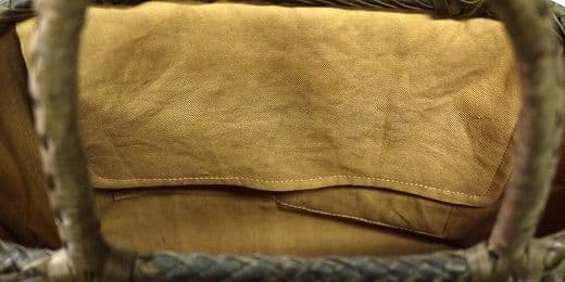 最高級 国産 山葡萄 透かし松葉編み かごバッグ 二番皮 国産柿渋染め内布