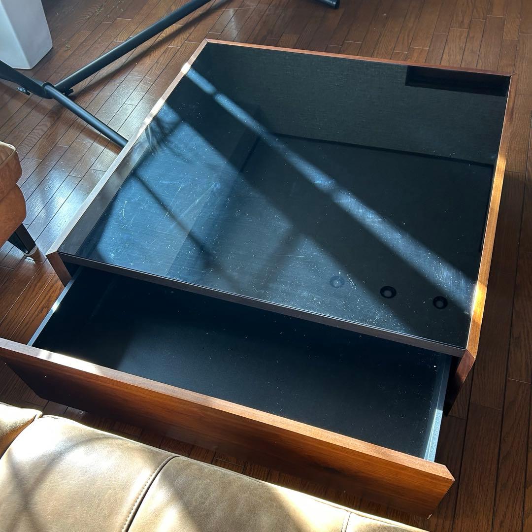 センターテーブル　ローテーブル　木製　ガラス