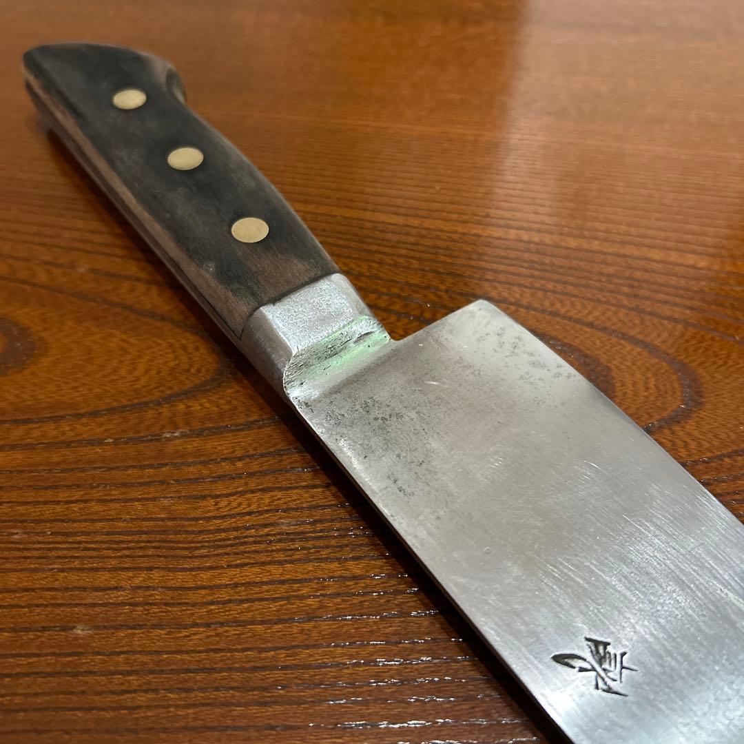 牛刀包丁 紋三郎作 全長41cm刃28cm重約308g厚約2mm ★送料無料