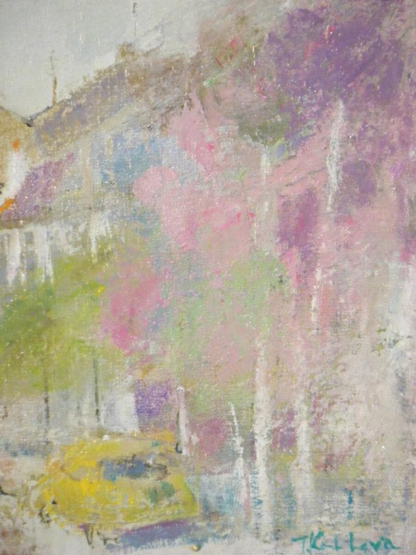 【真作】絵画　樫原隆男　油彩4号　ローザンヌ　三軌会審査員　逸品　T40