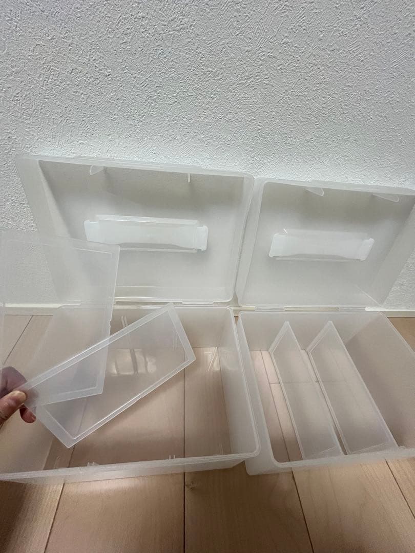 無印良品　重なるアクリルケース横型3段　ベロアケース 薬箱・救急箱大