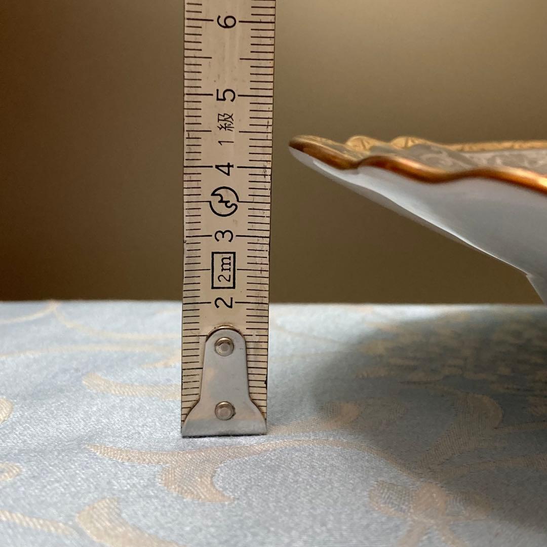 【新品未使用】大倉陶園 金白金蝕ぶどう唐草 楕円大皿 オードブル皿