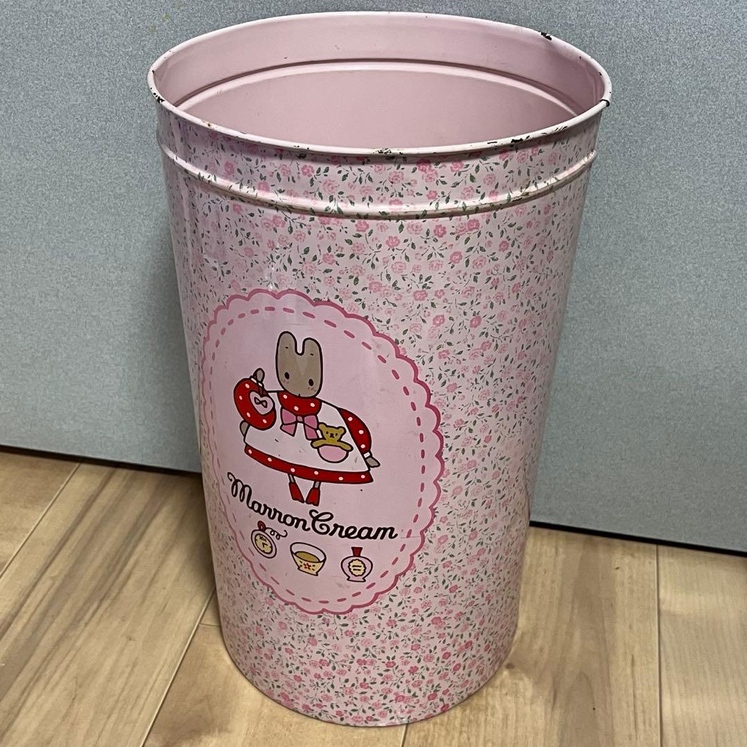 【希少】マロンクリーム　ゴミ箱　1994年　平成レトロ　くろがね　レトロ缶