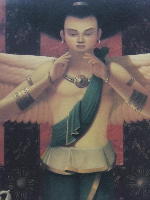 伴清一郎【飛天童子】希少な額装用画集より、状態良好、新品高級額装付