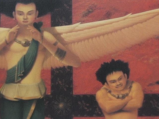 伴清一郎【飛天童子】希少な額装用画集より、状態良好、新品高級額装付