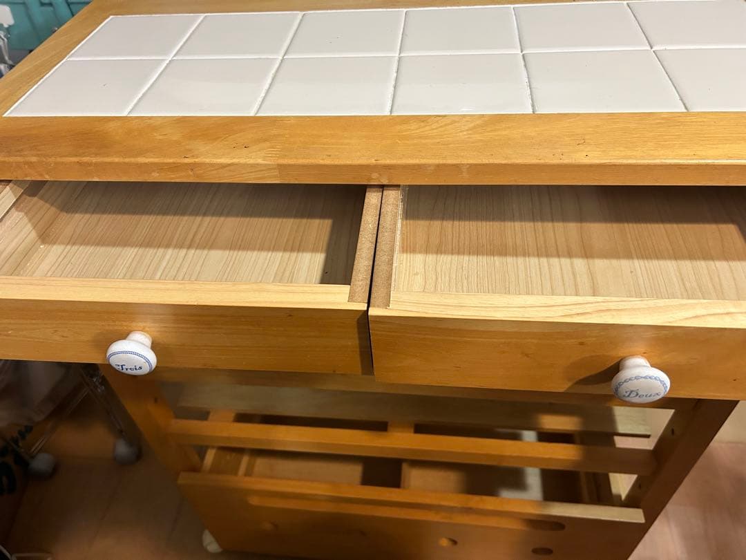 再値下げ‪☆美品 タイル ストアレンジワゴン