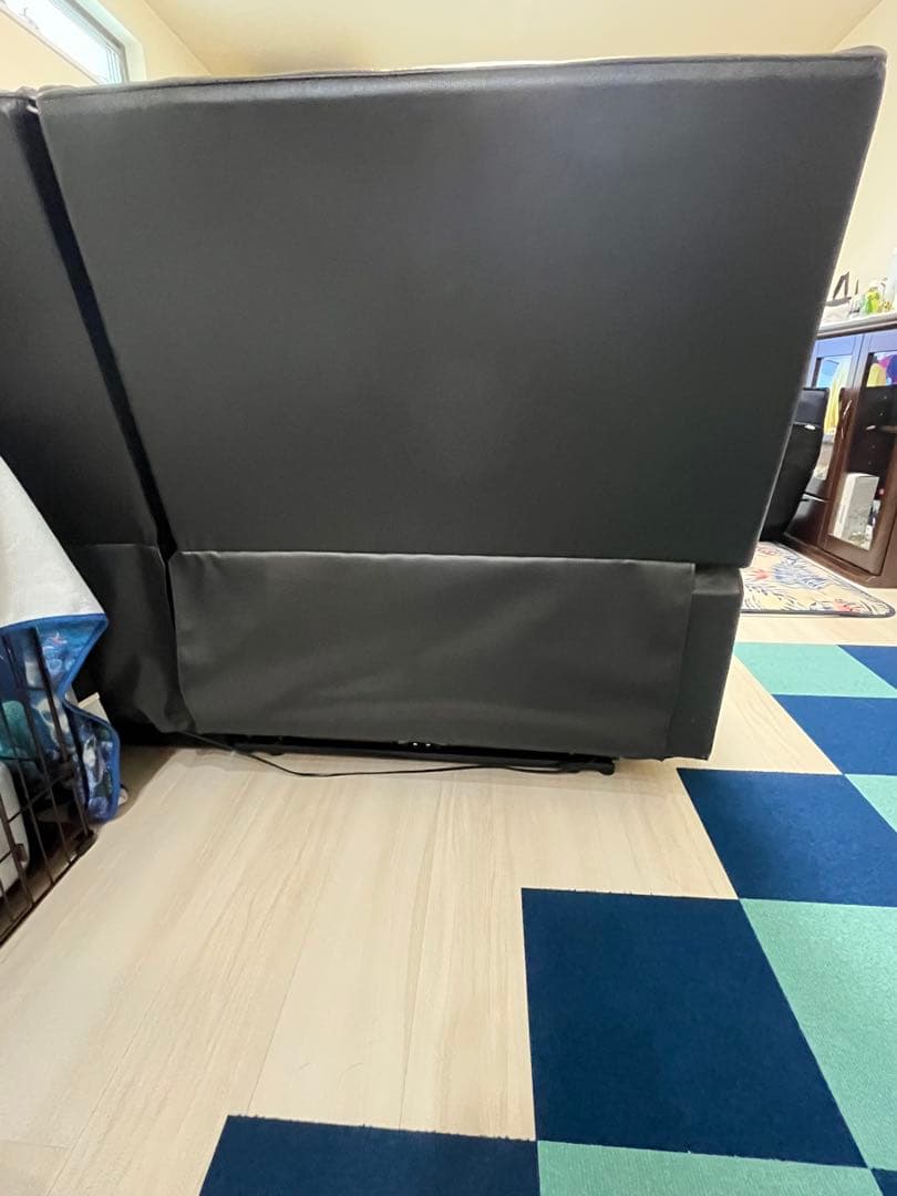 値下げ！ニトリ　電動リクライニングソファ　黒　ブラック　二人掛け　収納