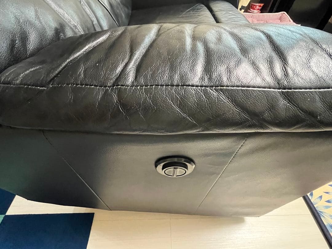 値下げ！ニトリ　電動リクライニングソファ　黒　ブラック　二人掛け　収納