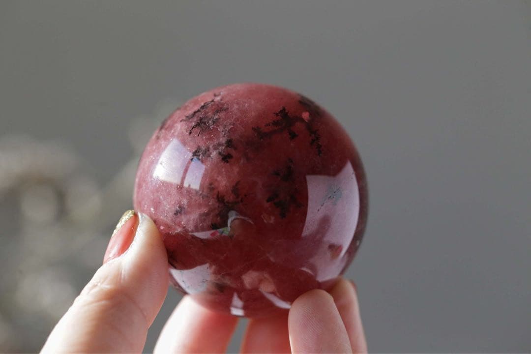 【天然石】ストロベリークォーツスフィア