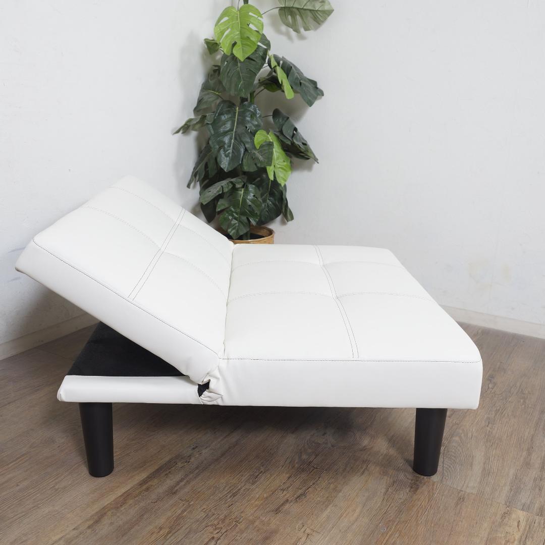 uuu【新品】レザー張り リクライニングソファ　アウトレット