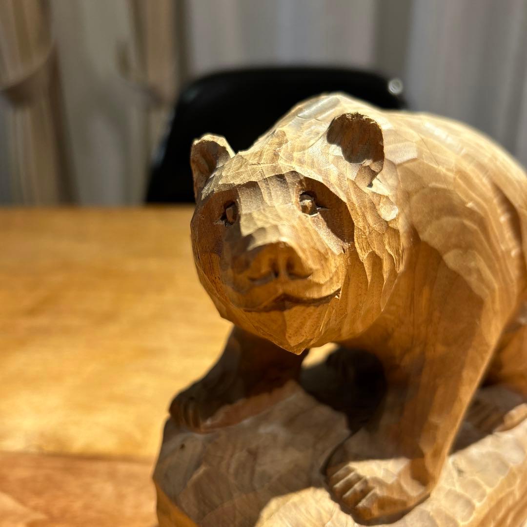 木彫り　熊　八雲