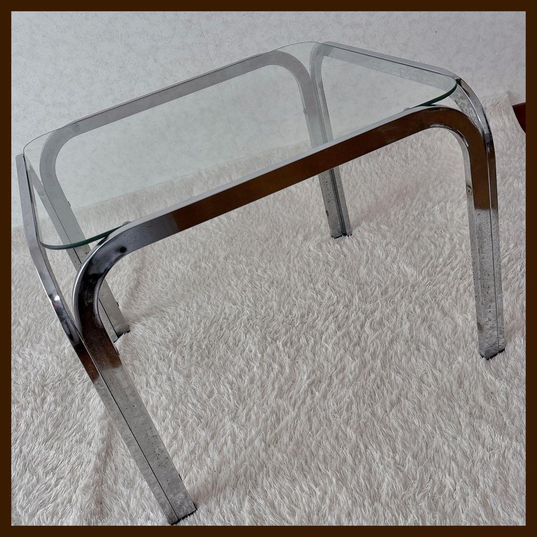 美品】80S 90S アンティーク アイアン クロー ガラステーブル