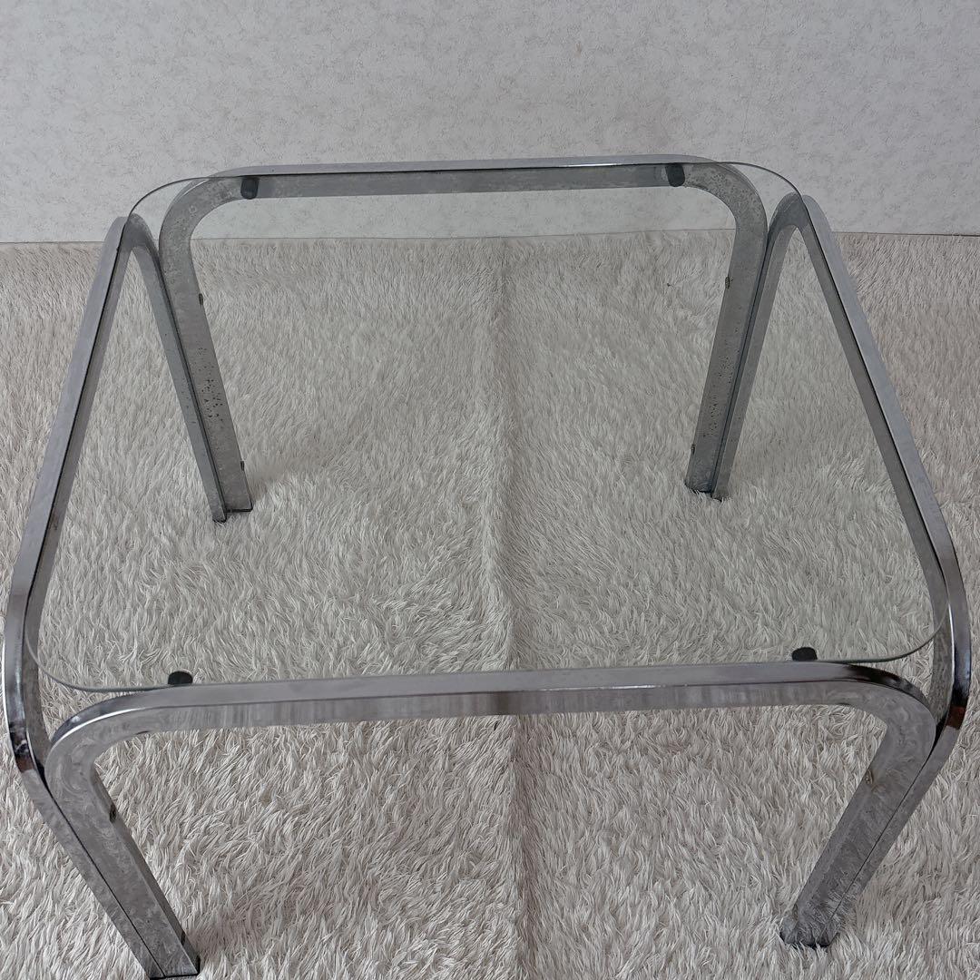 美品】80S 90S アンティーク アイアン クロー ガラステーブル