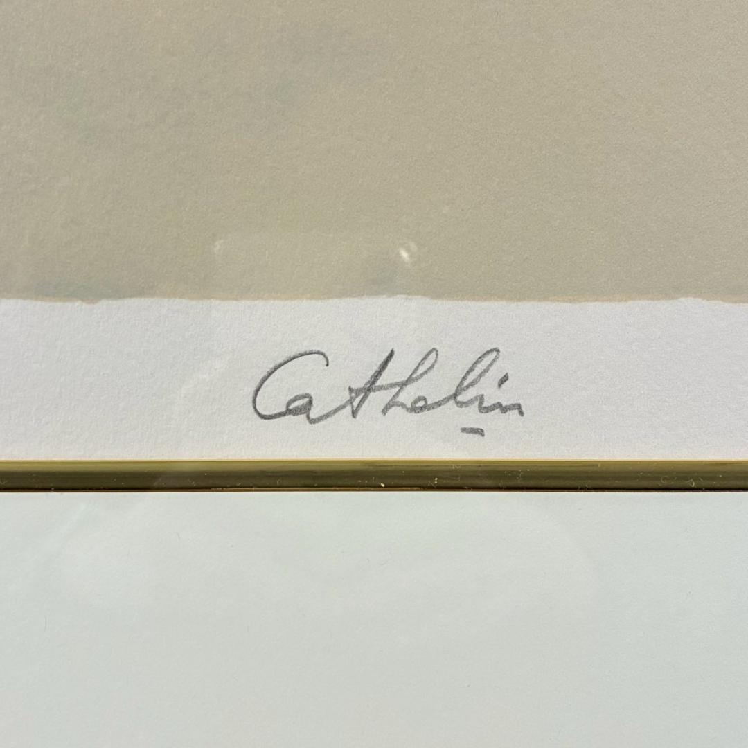 美品 ベルナール・カトラン「白い薔薇の小さな花束」リトグラフ 大作