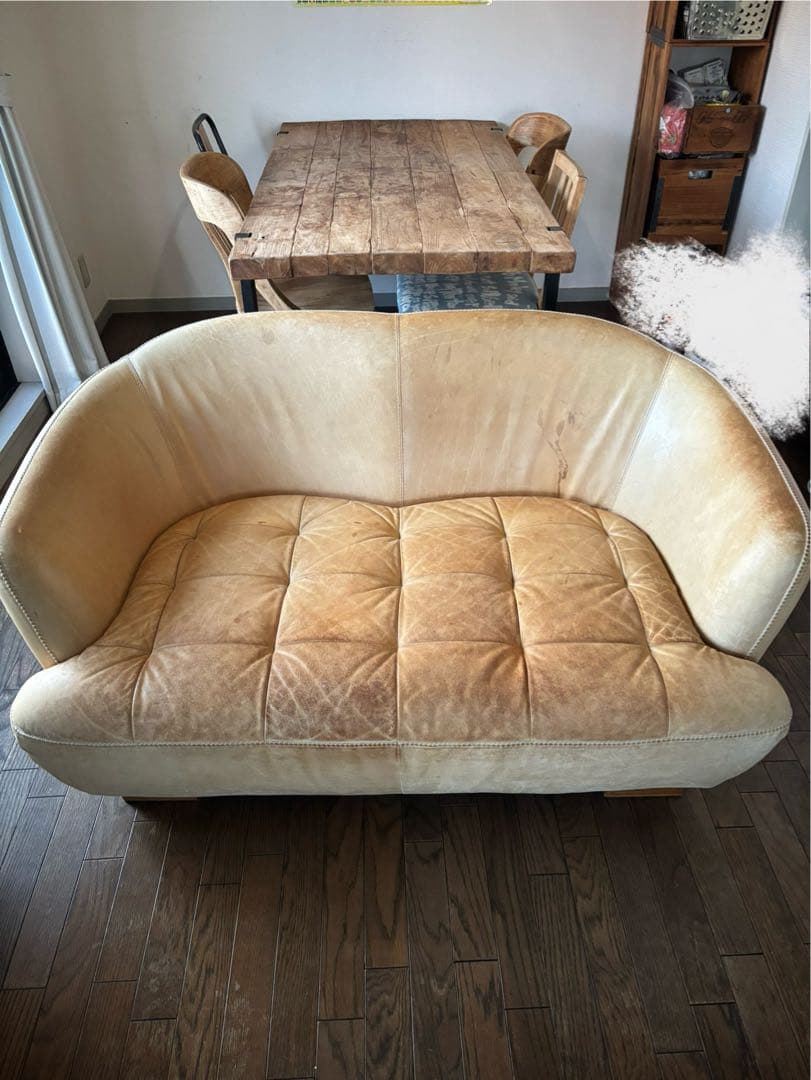 クラッシュゲート オピアムソファ 2.5人掛け　レザーソファー　キャラメル色