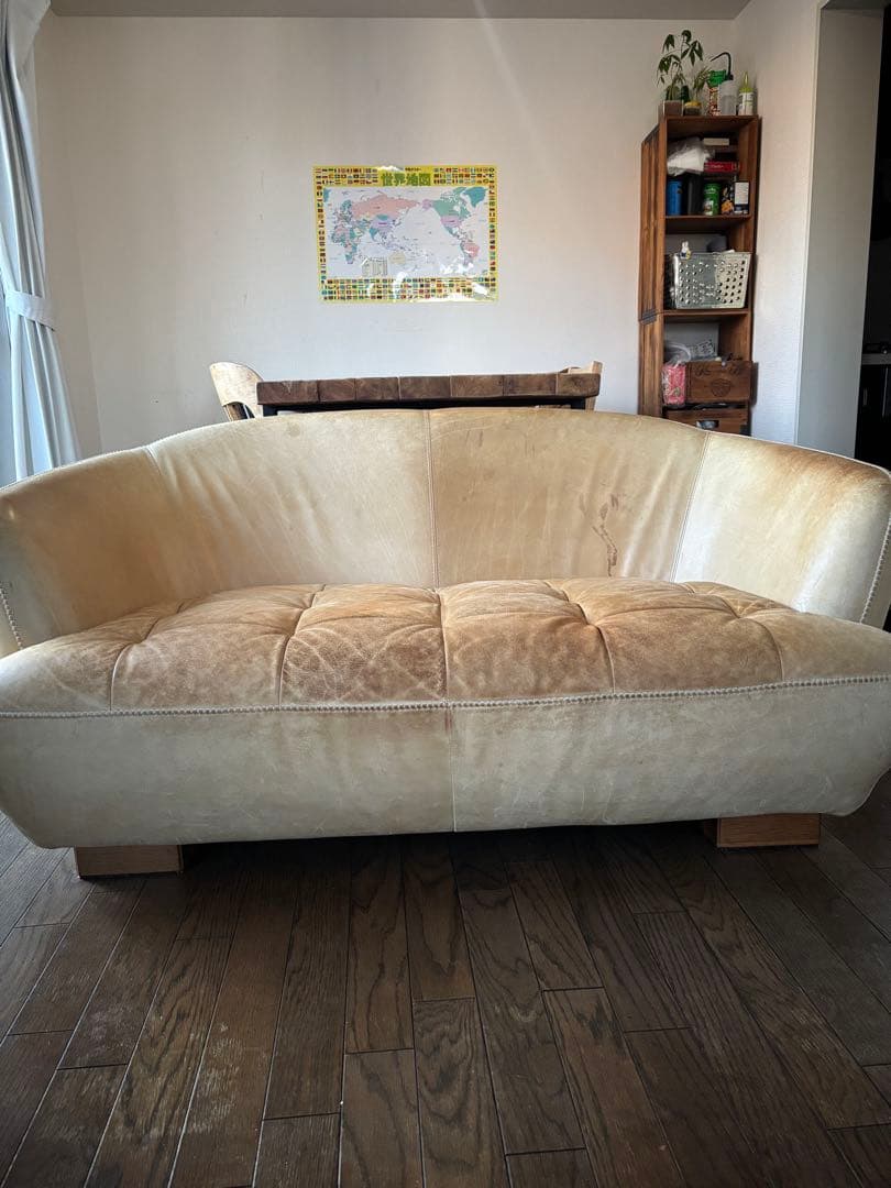 クラッシュゲート オピアムソファ 2.5人掛け　レザーソファー　キャラメル色