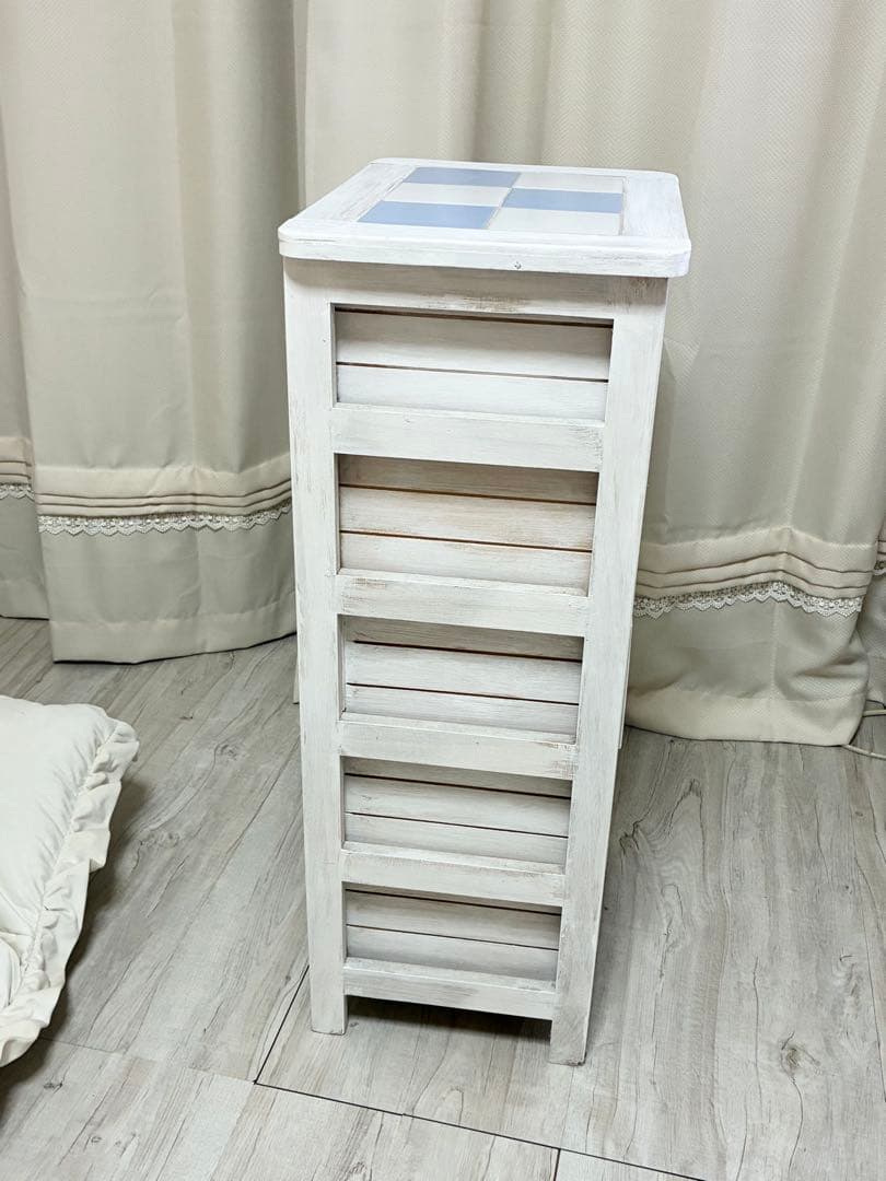 チェスト　アンティーク　シャビーシック　ホワイト　白　収納　ナイトテーブル