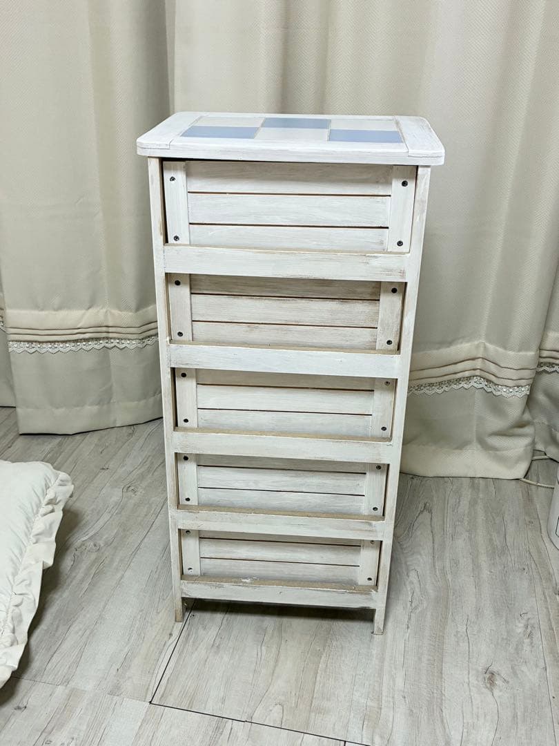 チェスト　アンティーク　シャビーシック　ホワイト　白　収納　ナイトテーブル
