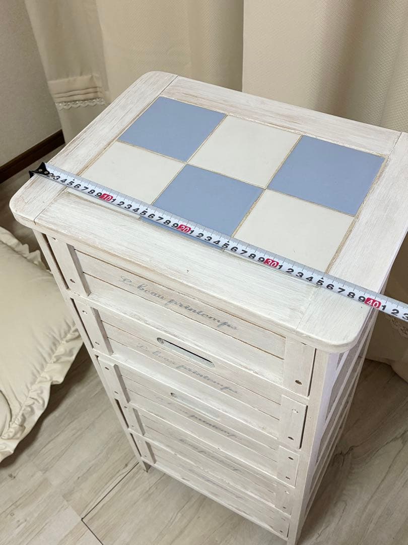 チェスト　アンティーク　シャビーシック　ホワイト　白　収納　ナイトテーブル