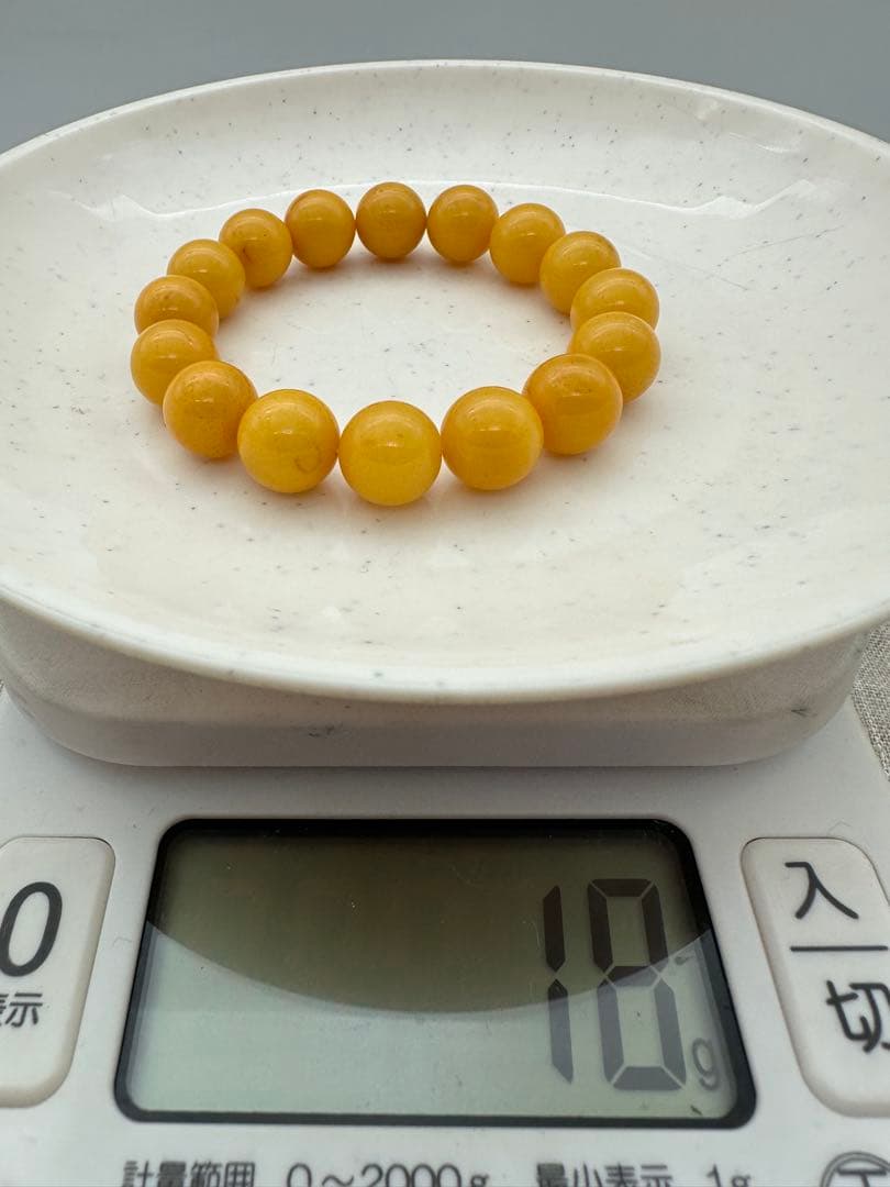 ☆天然☆ バルト海産　天然アンバー 琥珀 蜜蝋 ブレスレットフリーサイズ 美品