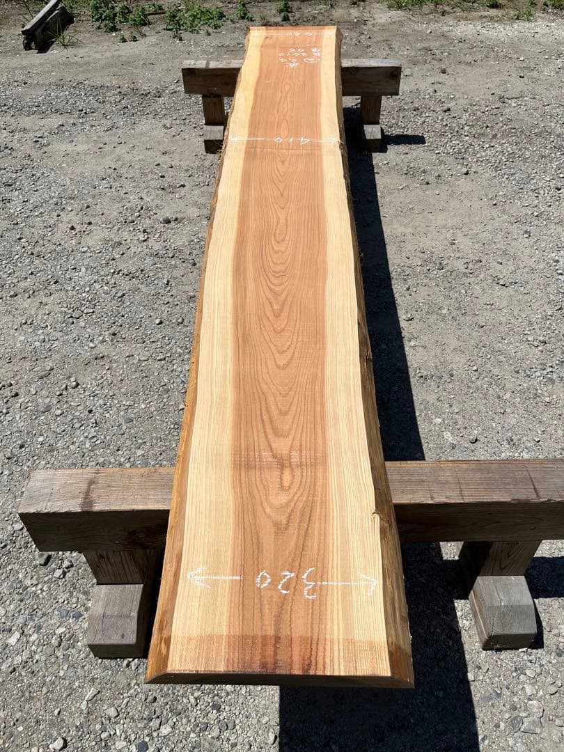 ② 杉　無垢 一枚板 3.4m カウンター テーブル　レジン　看板　ベンチ
