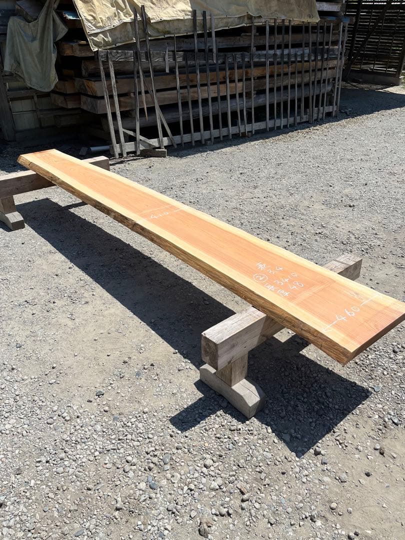 ② 杉　無垢 一枚板 3.4m カウンター テーブル　レジン　看板　ベンチ