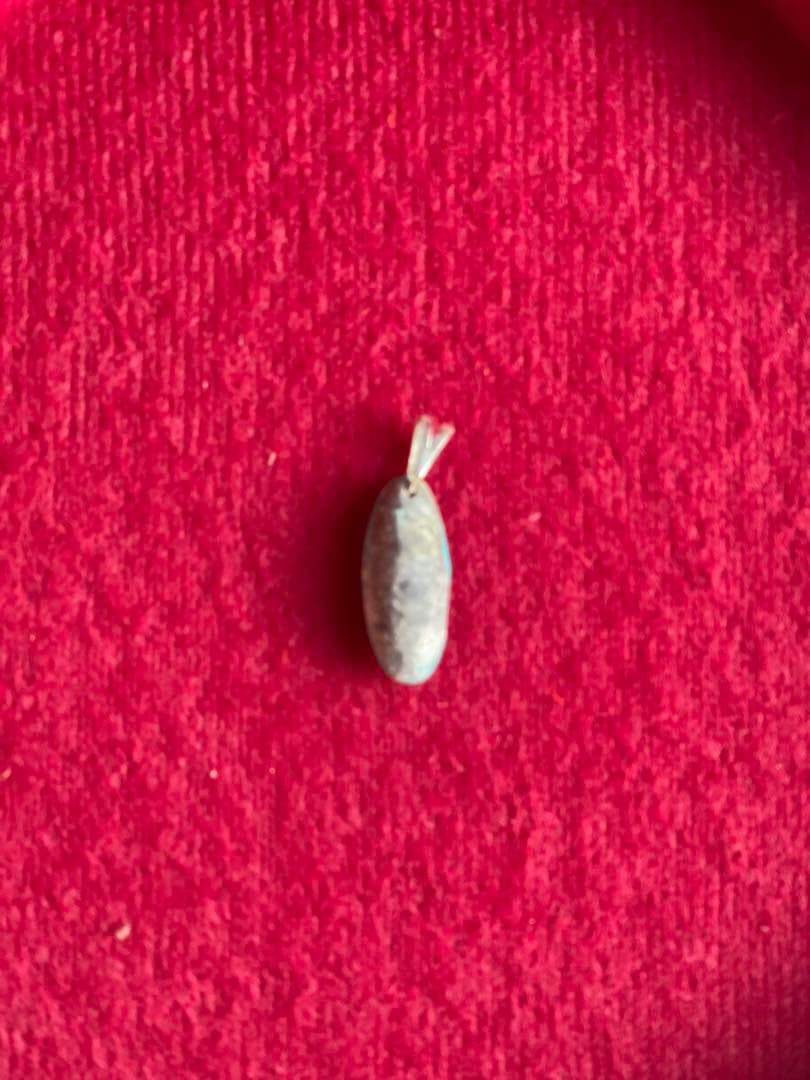 ターコイズ・グレーオーバルペンダント- 2cm ネックレス