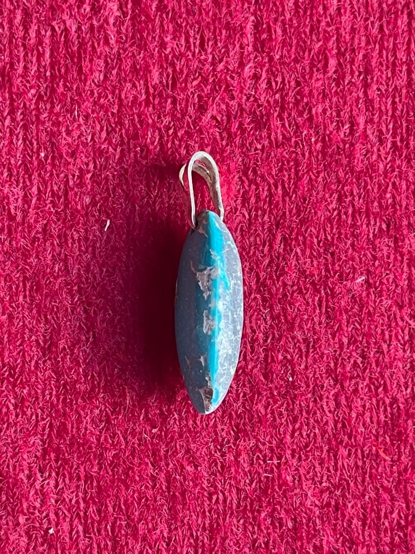 ターコイズ・グレーオーバルペンダント- 2cm ネックレス