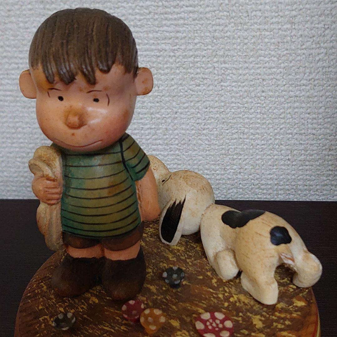 アンリANRI ライナス・ヴァンペルトとスヌーピー木彫りオルゴール