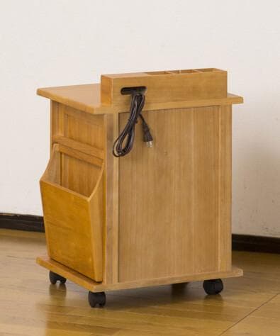 ナイトワゴン　整理収納　ラック　高さ59cm　小物収納　キャスター　コンセント付