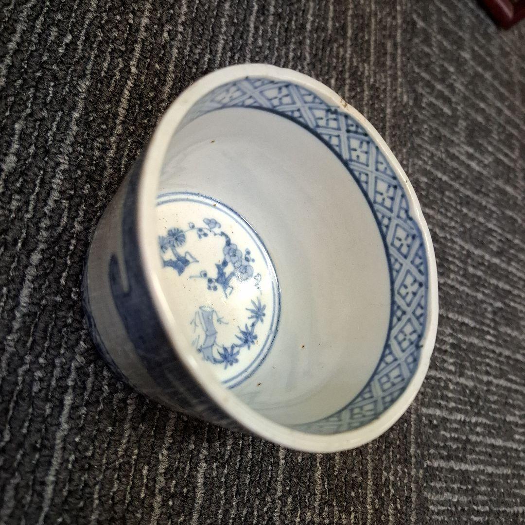 古伊万里染付け大振り蕎麦猪口