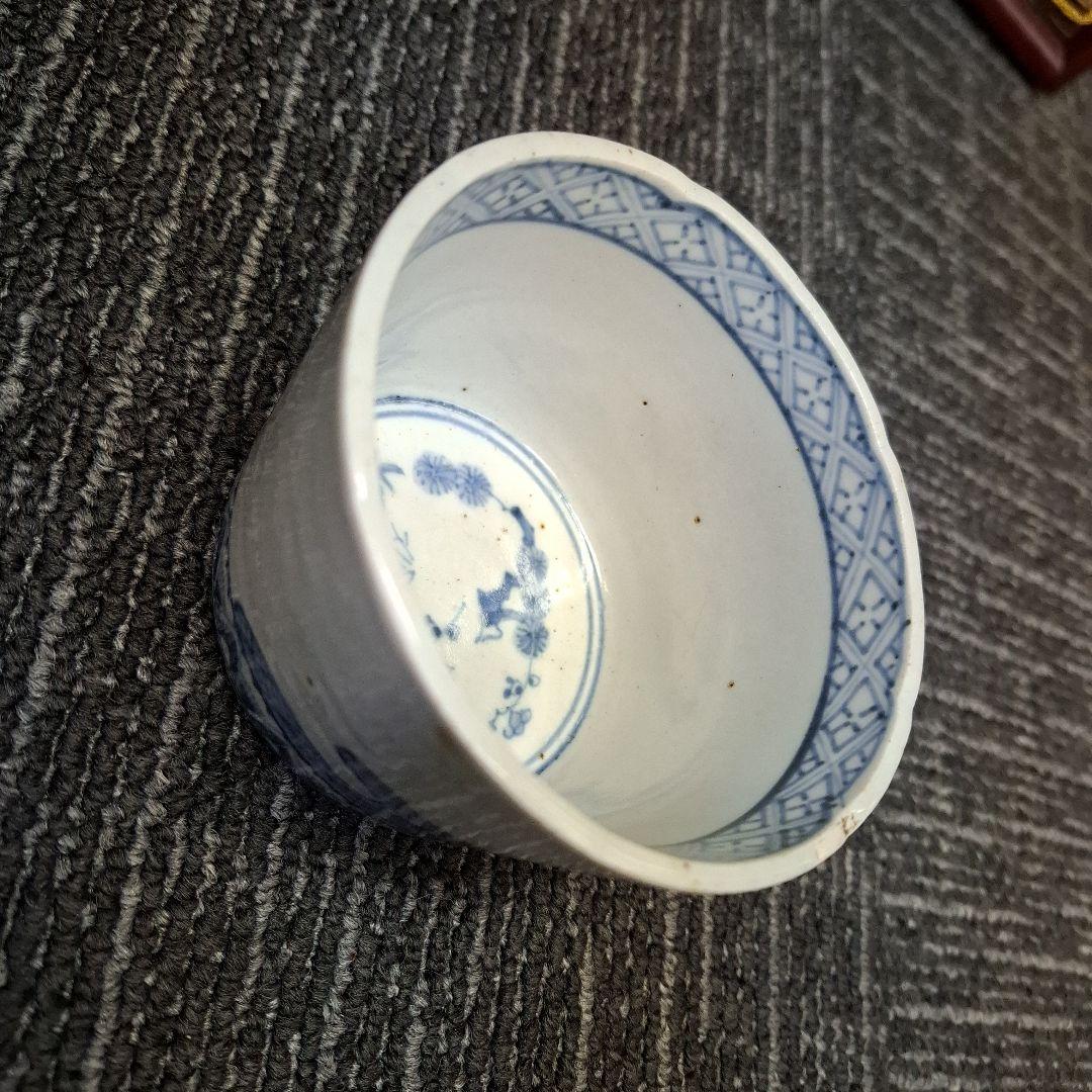 古伊万里染付け大振り蕎麦猪口