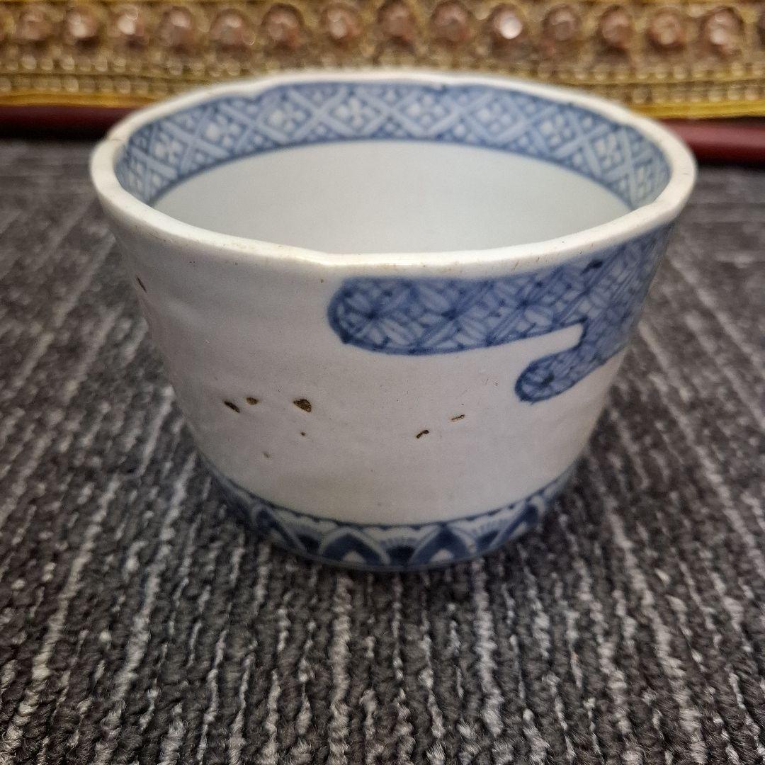 古伊万里染付け大振り蕎麦猪口