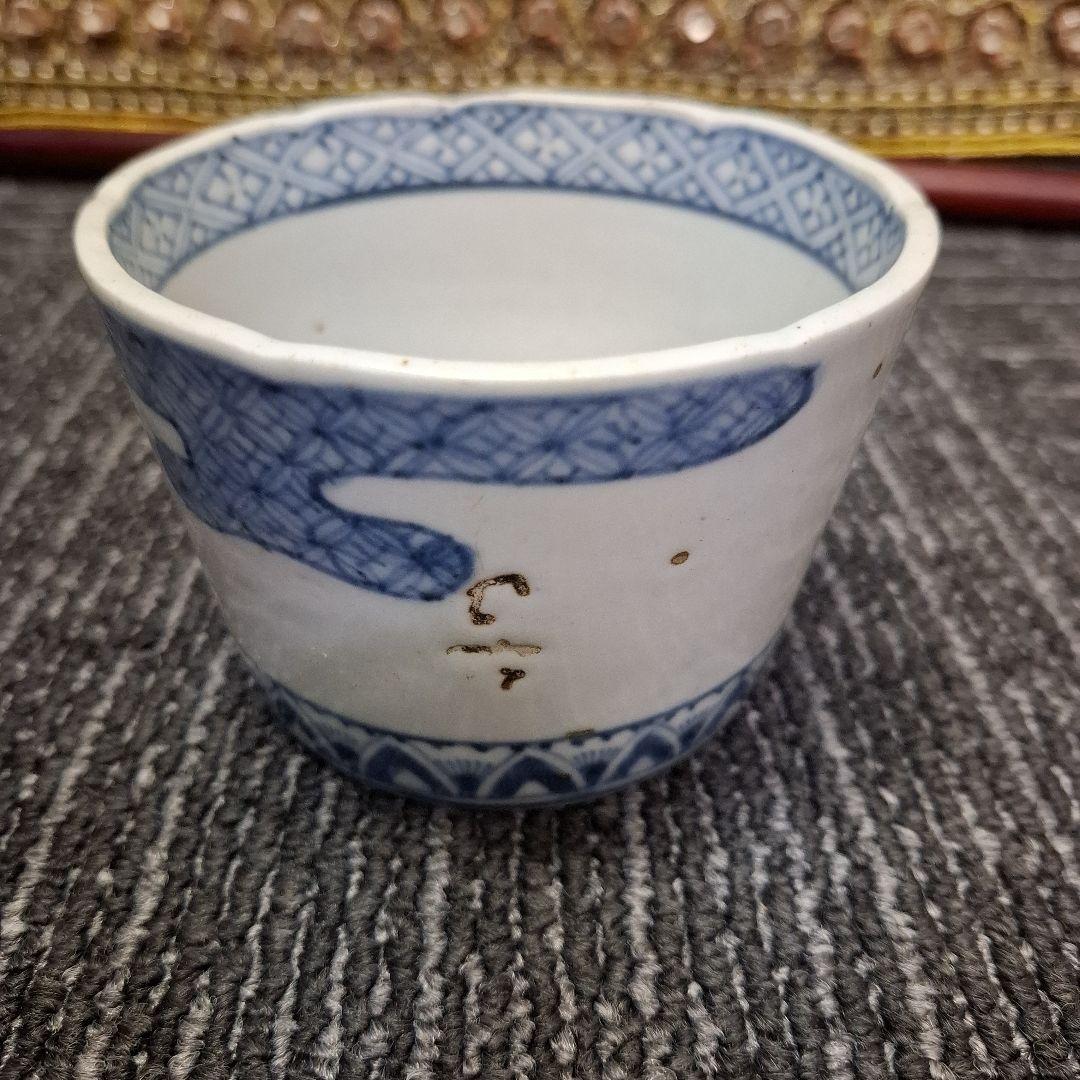 古伊万里染付け大振り蕎麦猪口