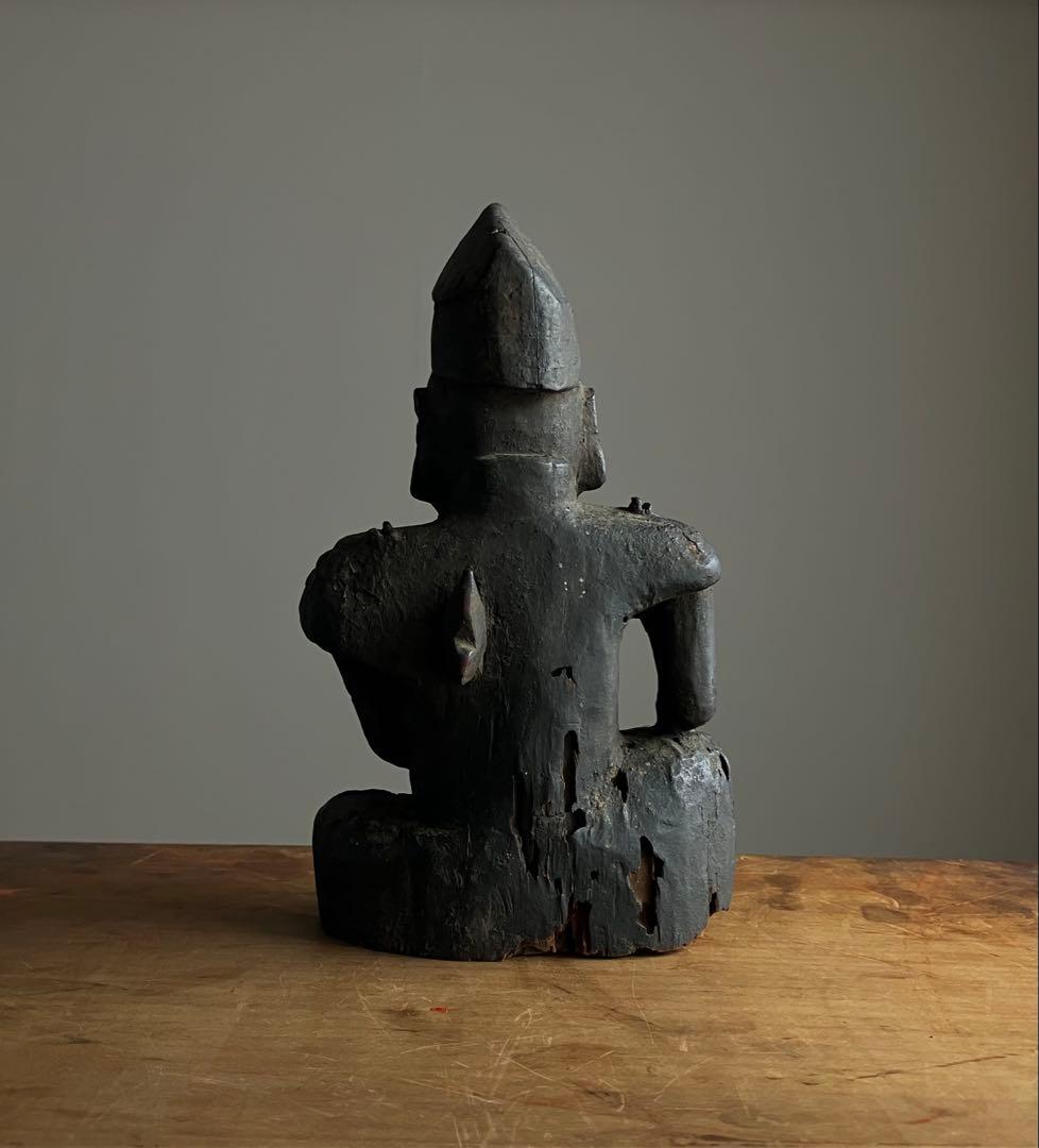 【いい顔、です、、黎明期の恵比寿像】室町骨董七福神アンティーク仏像美術彫刻民藝