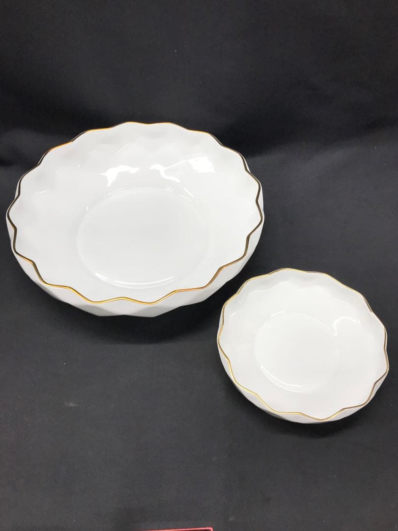 値下！【美品レア】大倉陶園　ゴールドライン　ボウル大1P小6P