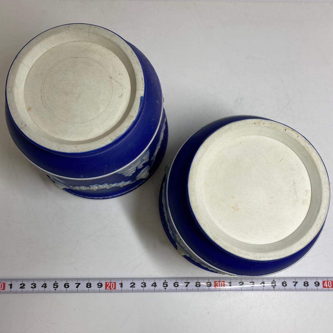 ウェッジウッドジャスパー フラワーポッド 鉢2個 幅約13cm東R8-0213①