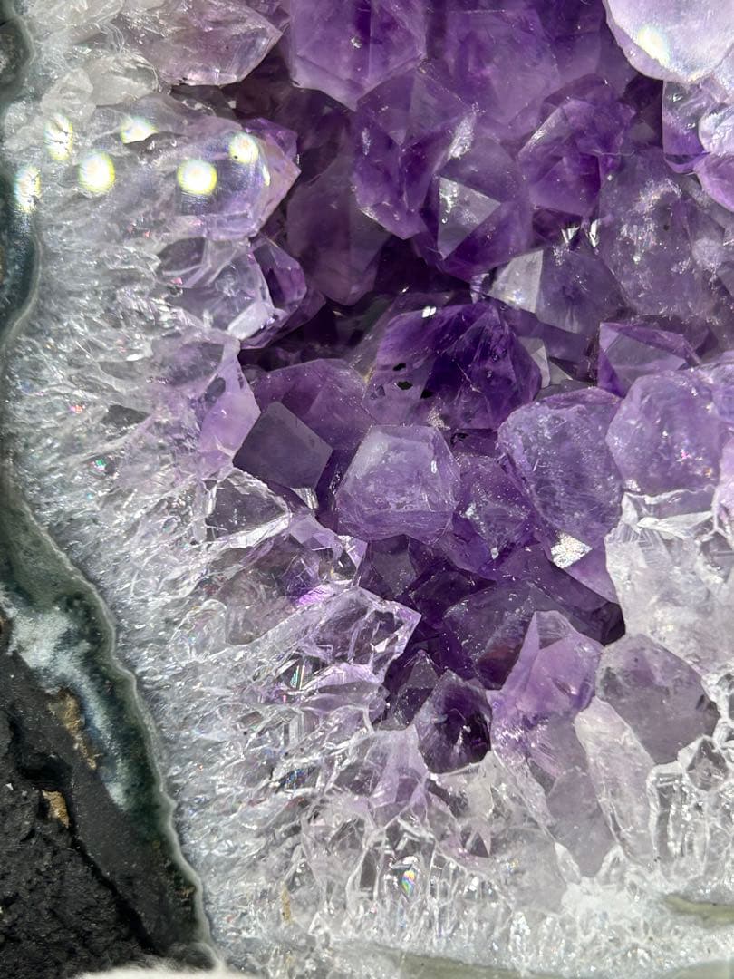 ブラジル産ミニアメジストドーム&天然石スフィア&フレイムシェイプ原石？セット