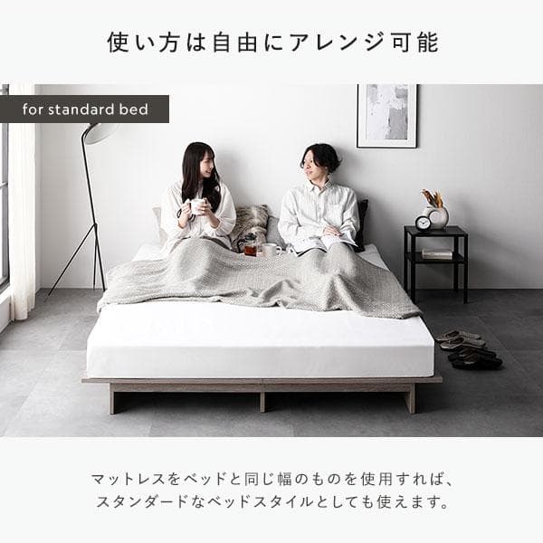 ローベッド セミダブル 幅140cm ベッドフレームのみ ホワイト