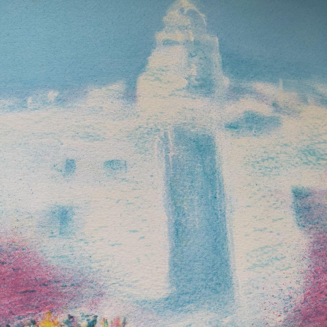 真作保証】アンドレ・モレル 直筆サイン リトグラフ 街 ARCHES紙