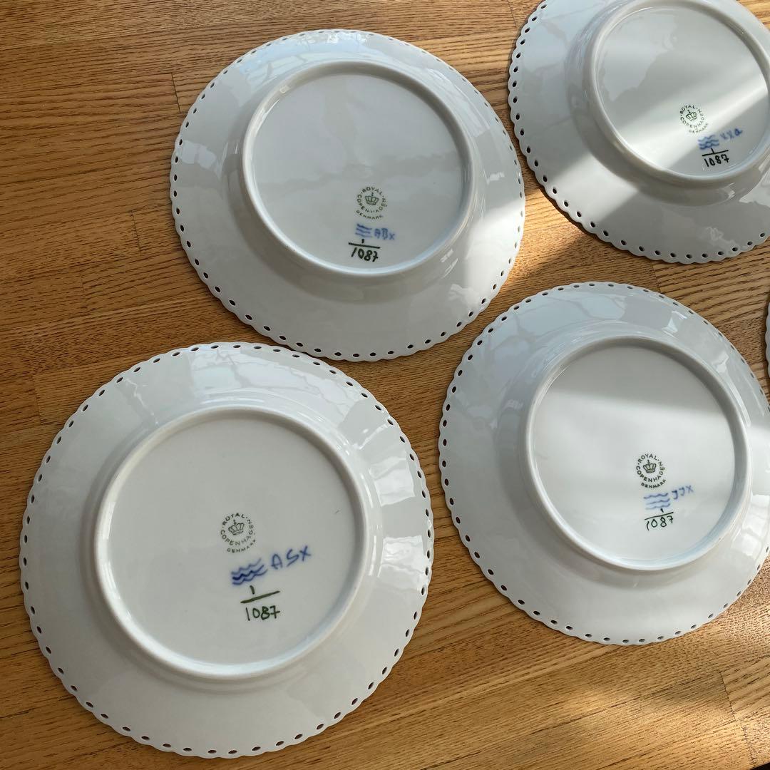 Saleロイヤルコペンハーゲンブルーフルーテッドフルレース17cm6枚