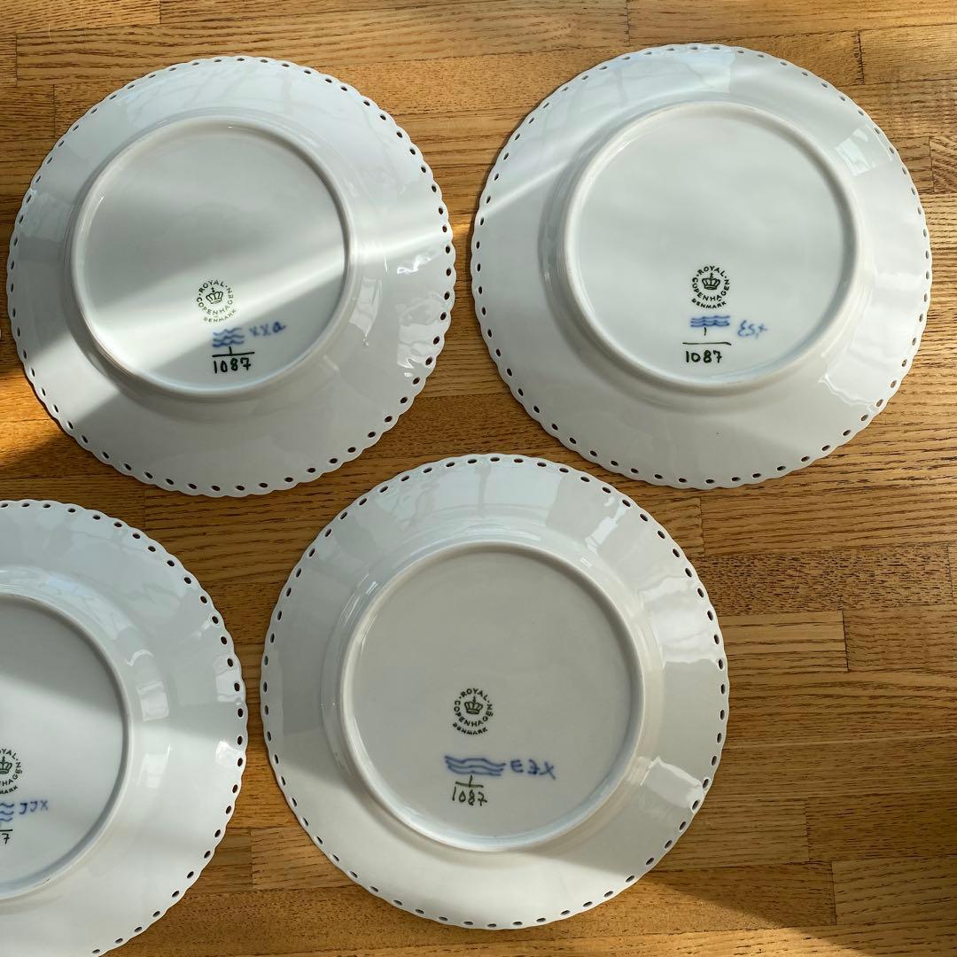 Saleロイヤルコペンハーゲンブルーフルーテッドフルレース17cm6枚