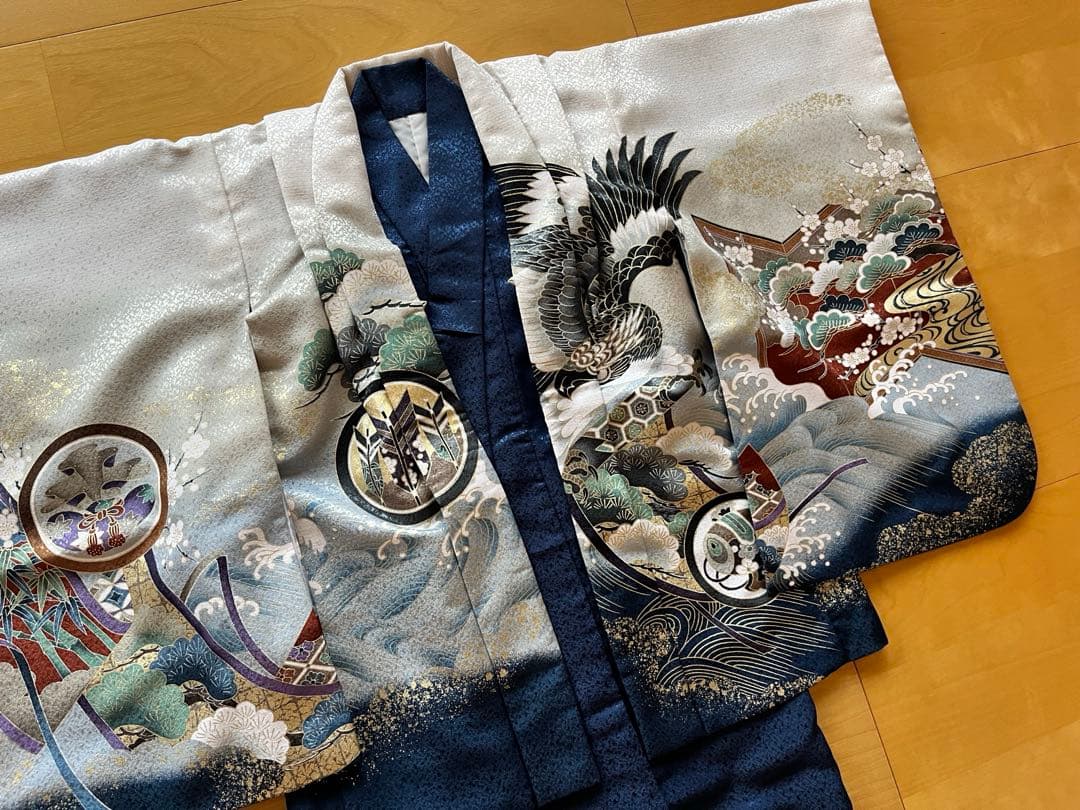 5歳 男の子　着物　羽織 2点セット 美品　裄丈45cm 身丈91cm 七五三