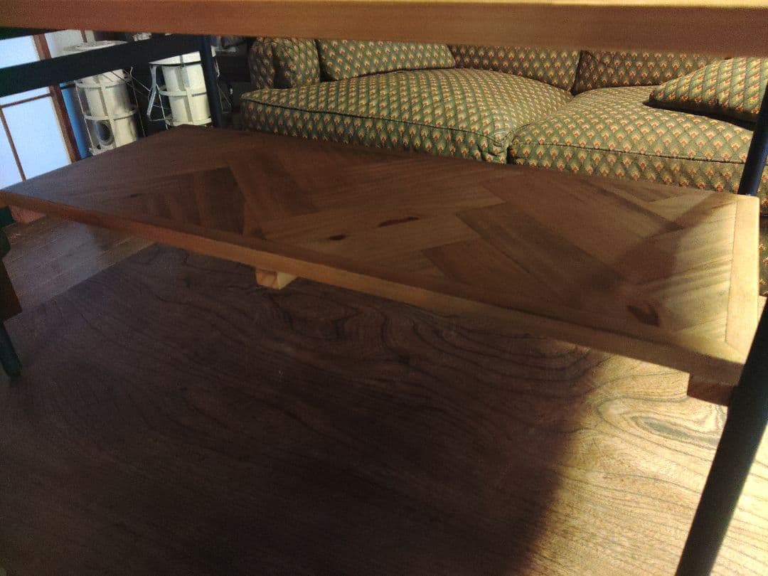 希少　ヘリンボーン　アイアン　エトウ　大川　ローテーブル　机　インダストリアル