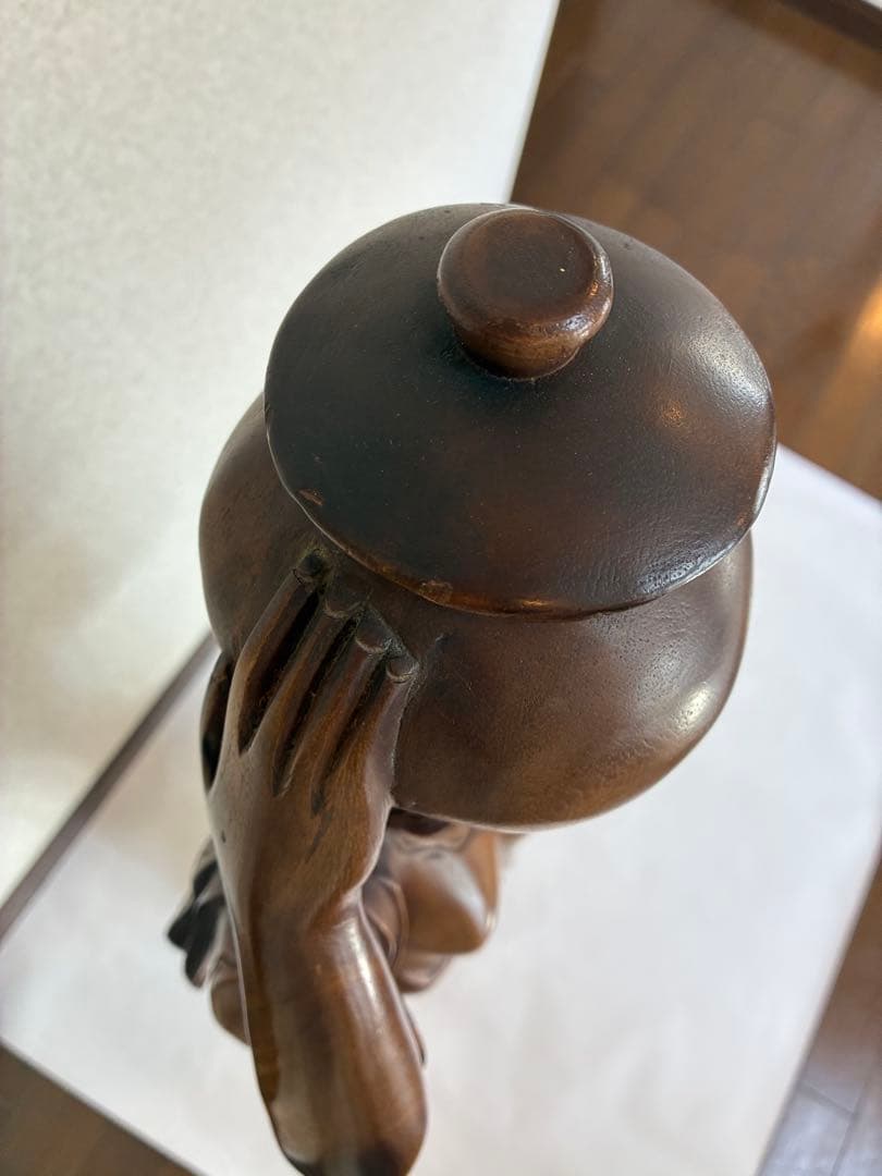 木製彫刻　水壺を持つ美しい女性像　高さ97㎝ オブジェ