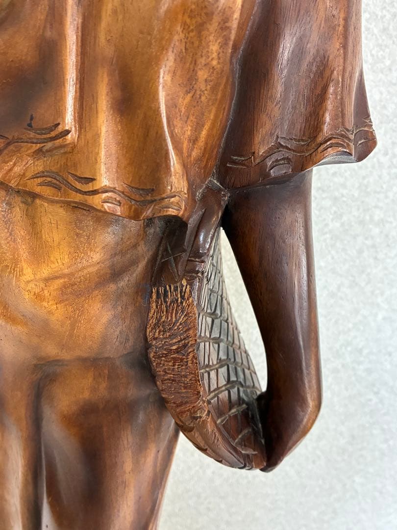 木製彫刻　水壺を持つ美しい女性像　高さ97㎝ オブジェ